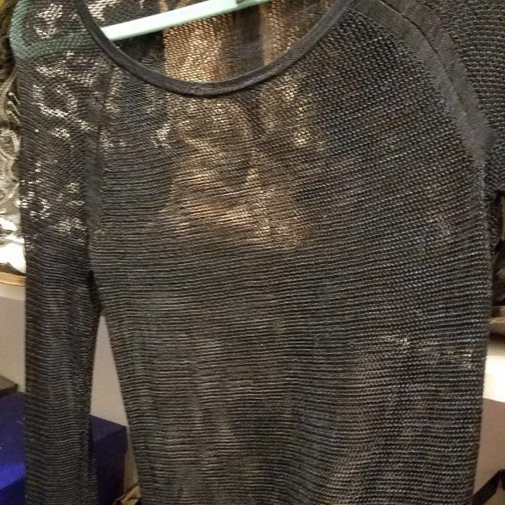 sheer layover black top